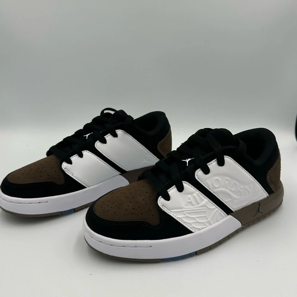 Air Jordan Nu Retro 1 Low GS‎ Blk Wht Brwn Sz 3.5Y – NIB OG All – SKU FB4412-102